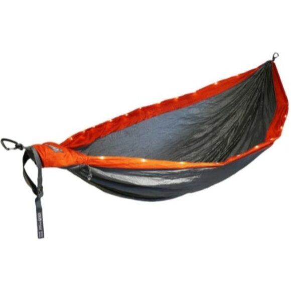 🆕️ENO, Eagles Nest Outfitters Double Nest LED Hammock, Orange & Grey - Picture 1 of 13